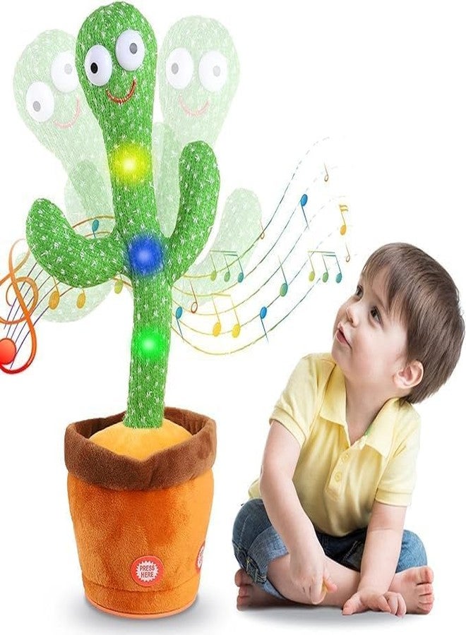 MBKOH Dancing Cactus Pro (1 Year Warranty) Rechargeable| Baby Toddlers, Kids and Children, USB Charging Talking Cactus Toy with 120 Songs, LED Lights, Voice Recording, Age 1-10 Years (Green) - Image 1